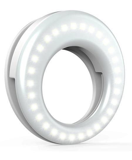 2. Ring Light for Camera [Rechargeable Battery] Selfie LED Camera Light [36 LED] for iPhone iPad Samsung Galaxy Photography Phones, White