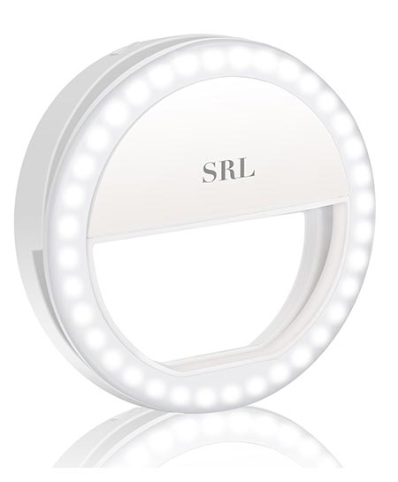 9. SRL l191 Selfie Ring Light For Camera, Rechargeable Battery, Clip On 36 Led Smart Phone, Round Shape, White
