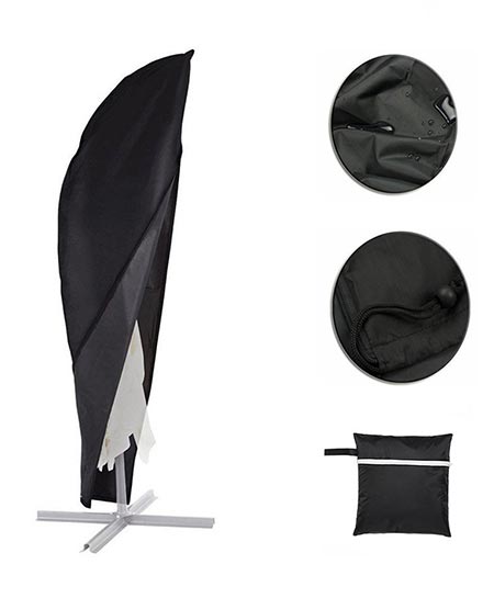 1 Offset Umbrella & Frame Cover Fits 9ft to 13ft Cantilever Umbrellas, with Zipper and Water Resistant Fabric