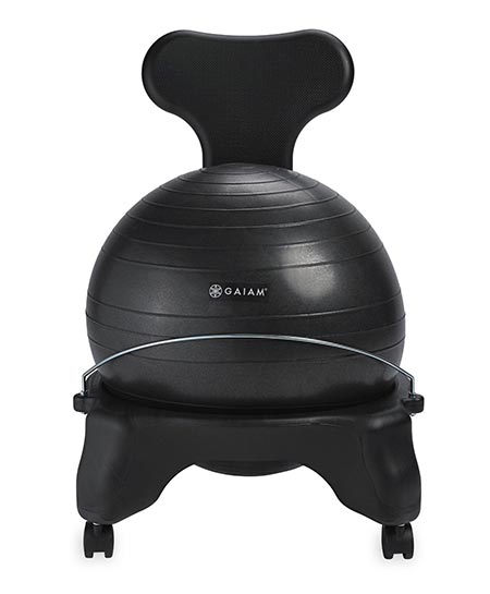 2 Gaiam Balance Ball Chair – Exercise Stability Yoga Ball Premium Ergonomic Chair for Home and Office Desk | Includes, Air Pump and Exercise Guide