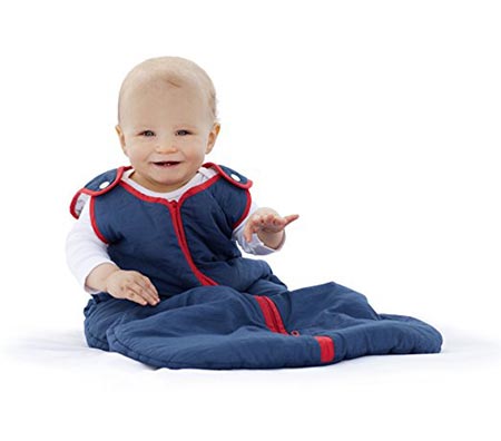  3 Baby deedee Sleep Nest Brand Sleeping Sack, Winter Wearable Blanket, Navy Red, Boys & Girls, Medium