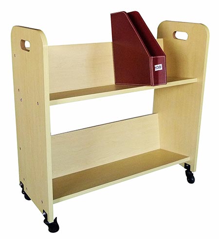 5 FixtureDisplays Wood Book Cart Library Cart Pew Cart 10969