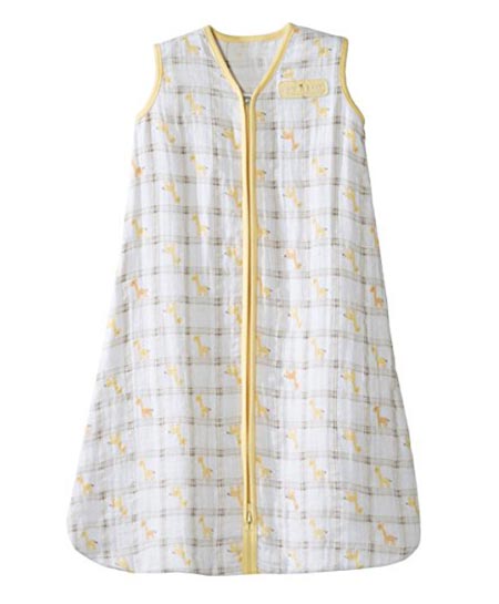 2 HALO 100% Cotton Muslin Sleepsack Wearable Blanket, Giraffe Plaid, Medium