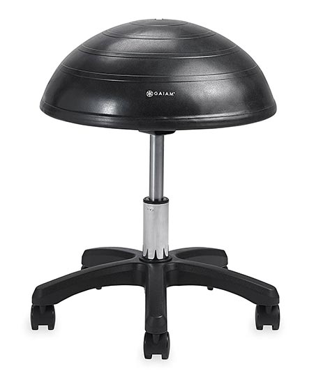 5 Gaiam Adjustable Balance Ball Stool, Stability Ball Swivel Chair for Standing and Seated Desks in Home or Office