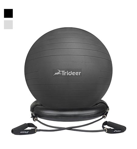  3 Trideer Exercise Ball Chair, 65cm&75cm Stability Ball with Ring & Pump, Flexible Seating, Improves Balance, Core Strength & Posture (Office & Home & Classroom)