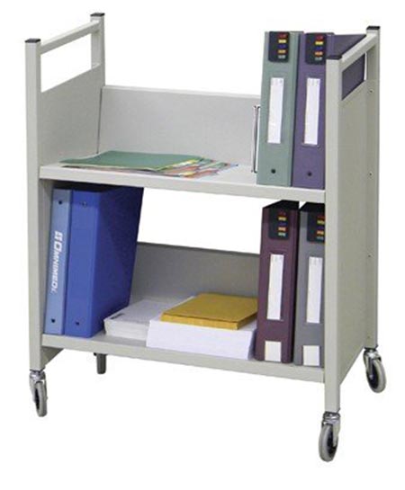 8 Heavy Duty 2 Tier Welded Steel Side Sloped Book & File Folder Cart