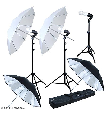 8 Linco Lincostore Photography Photo Portrait Studio Lighting 600W Umbrella Continuous Lighting Kit for Video Shooting AM126