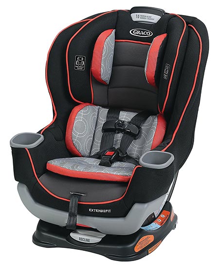 5. Graco Extend2Fit Convertible Car Seat, Solar