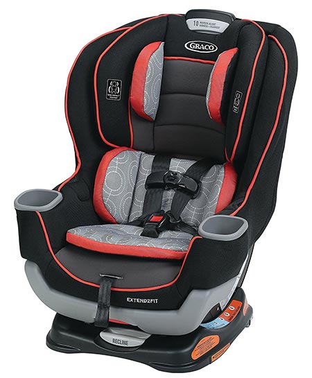 5. Graco Extend2Fit Convertible Car Seat, Solar