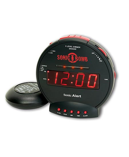 2. Sonic Alert SBB500SS Sonic Bomb Loud Dual Alarm Clock with Bed Shaker