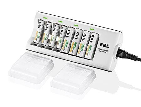 3. EBL 8 Bay AA AAA Battery Charger