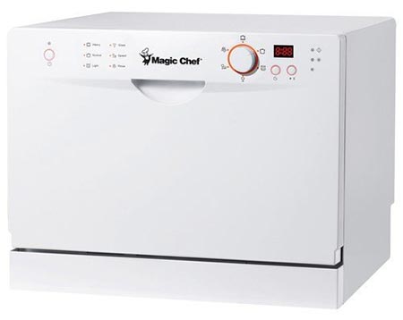 9. Magic Chef MCSCD6W3 6 Place Setting Countertop Dishwasher, White