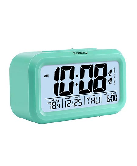 8. Peakeep Battery Digital Alarm Clock with 2 Alarms