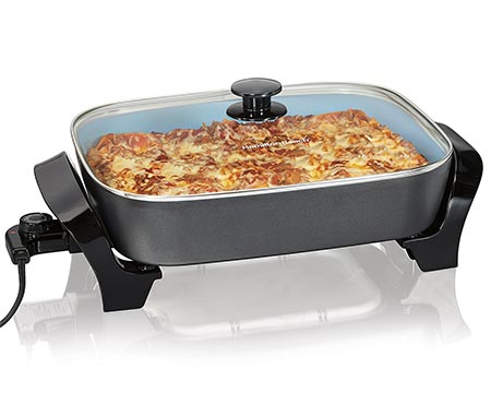 11. Hamilton Beach 38528 Deep Dish Ceramic Skillet