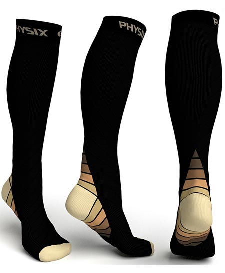 1. Physix Gear Compression Socks for Men & Women (20-30 mmhg)