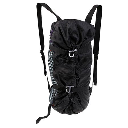 8. MonkeyJack Large Ultra-light Folding Outdoor Rock Climbing Rope Equipment Storage Bag Backpack with Ground Sheet & Shoulder Straps Black