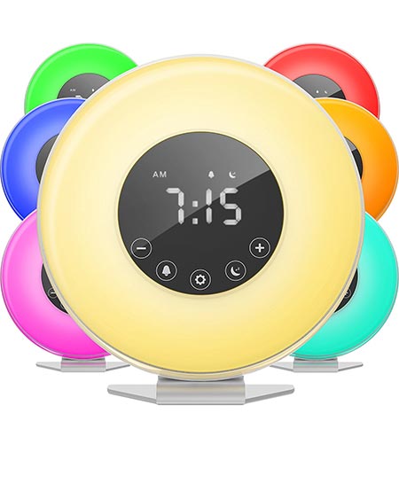 3. hOmeLabs Sunrise Alarm Clock - Digital LED Clock with 6 Color Switch