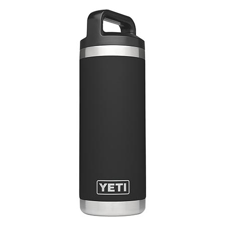 3. YETI Rambler 18oz Vacuum Insulated Stainless Steel Bottle with Cap, Black DuraCoat