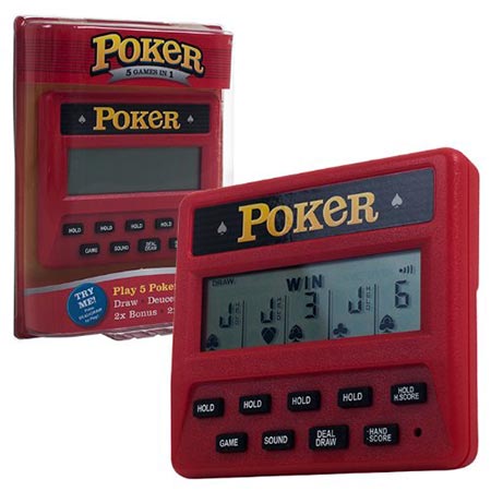 3. Trademark Global Electronic Handheld 5 in 1 Poker Game