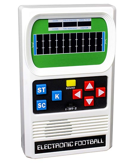 1. Basic Fun Classic, Retro Handheld Football Electronic Game