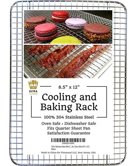 2. Ultra Cuisine 100% Stainless Steel Thick Wire Cooling & Baking Rack