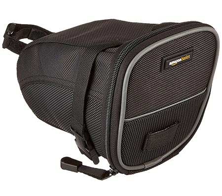 2.AmazonBasics Saddle Bag for Cycling