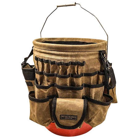 4. Readywares Waxed Canvas Tool Bucket Organizer 