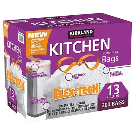 4. Kirkland Signature Kitchen Trash Bags