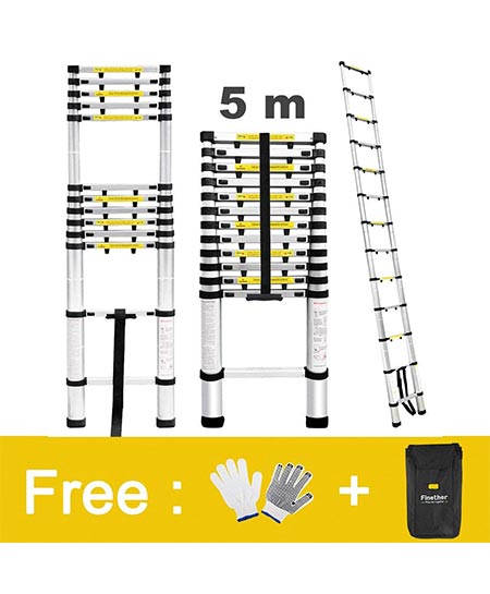 5. Finether 16.4ft Aluminum Telescopic Extension Ladder