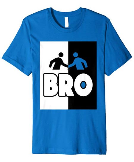 6. Bro Fist Bump. T-shirt White/Black Logo Color - Brother Tee