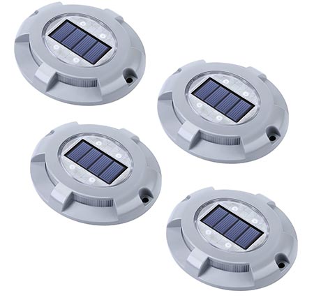 8. Siedinlar Solar Deck Lights 4 LED Deck Driveway Light Waterproof Path Road Solar Lights Step Lights for Outdoor, Pathway, Stairs, Garden, Patio, Yard