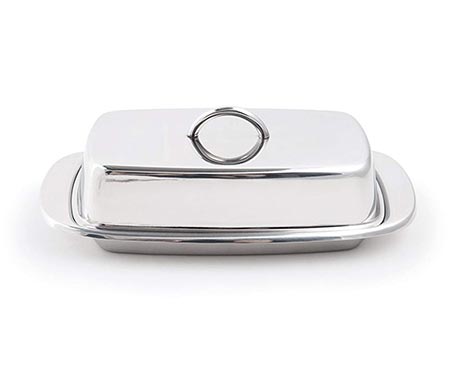 9. Fox Run 6510 Stainless Steel Butter Dish with Lid