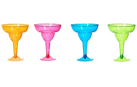 3. Assorted Color Plastic Margarita Glasses