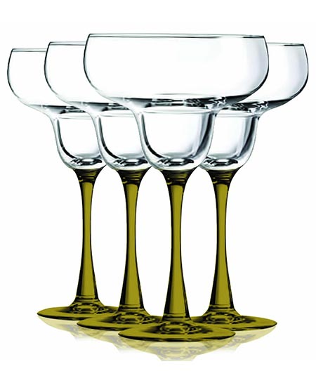 8. TableTop King Amber Margarita Glasses