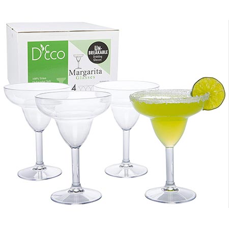 5. Deco Unbreakable Margarita Glasses