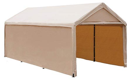 8. Abba Patio Heavy Duty Beige Carport, Car Canopy Versatile Shelter with Sidewalls, Beige