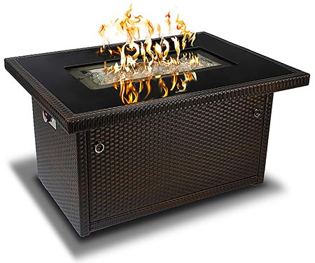 1. Outland Living Series 401 Brown 44-Inch Outdoor Propane Gas Fire Pit Table