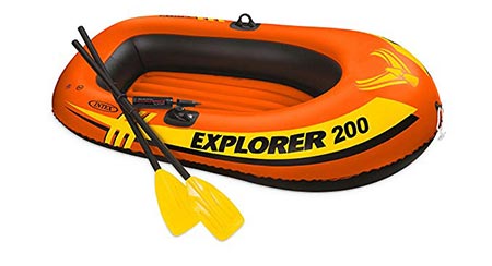 1. Intex Explorer 200, 2-Person Inflatable Boat Set with French Oars