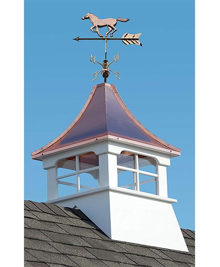 6. Accentua Charleston Cupola with Horse Weathervane, 24 in. Square, 53 in. High