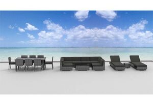 Urban Furnishing.net - 19 Piece Outdoor Dining and Sofa Sectional Patio Furniture Set