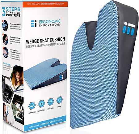 6-Breathable Non-Slip Dual Layer Memory Foam Car Seat Cushion by Ergonomic Innovations