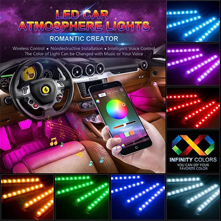 4-Wsiiroon Multi-Color Music Strip Light