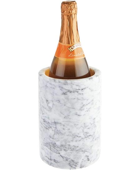 4. mDesign Natural Marble Stone Wine Bottle Cooler Chiller