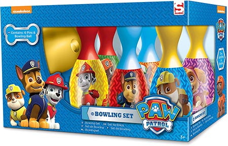  10 Paw Patrol 6 pin Bowling set