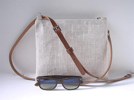  3. Simple Linen Crossbody Purse