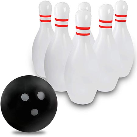 3. Novelty Place Giant Inflatable Bowling Set for Kids