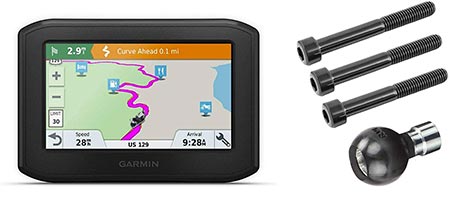 6 Garmin Zumo 396 LMT-S, Motorcycle GPS with RAM-B-367U Motorcycle Handlebar Clamp Mount 010-02019-00