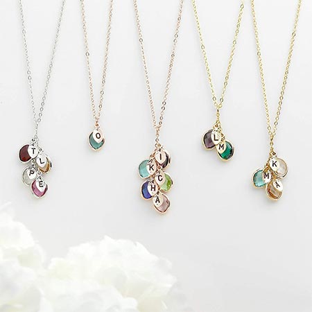 1-Birthstone Jewelry Family Necklace for Mothers Day Gift