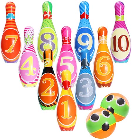 4. iBaseToy Kids Bowling Toy Set