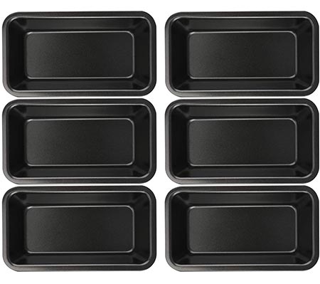 4-Lawei Carbon Steel 6-Piece Mini Loaf Pan